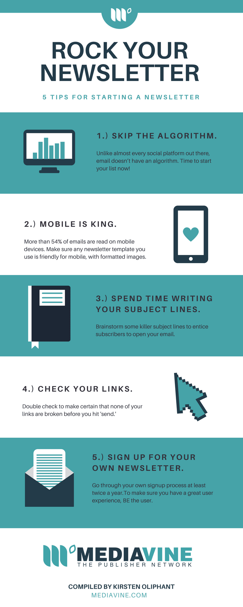 Tips for Starting a Newsletter Infographic Mediavine